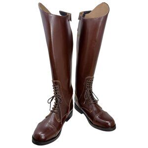 Hispar Victory Brown Leather Rear Zip Ladies Field Equestrian‎ Riding Boots